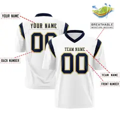 White Navy Shoulder Cut Two-Tone Flag Football Jersey 2