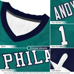 White Navy Shoulder Cut Two-Tone Flag Football Jersey 6