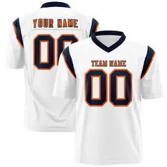 White Navy Shoulder Cut Two-Tone Flag Football Jersey 1