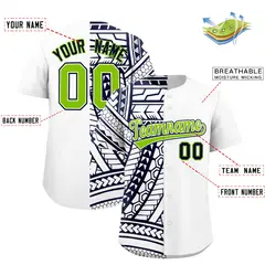 White Navy Split Tribal Baseball Jersey 2