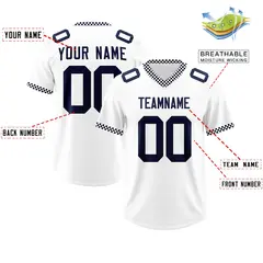 White Navy Square Neckline Classic Authentic Football Jersey 2