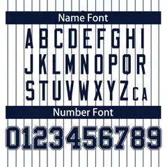 White Navy Stripe Full Button Authentic Baseball Jersey 4