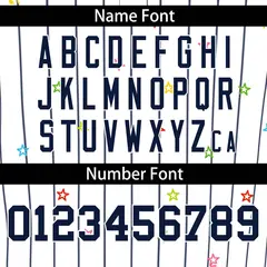 White Navy Stripe Star Pattern Authentic Baseball Jersey 4