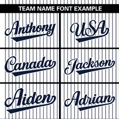 White Navy Striped Fashion Two-Button Softball Jersey 4