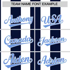 White Navy Striped Fashion Two-Button Softball Jersey 3