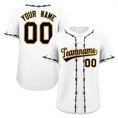 White Navy Thorns Ribbed Classic Authentic Baseball Jersey