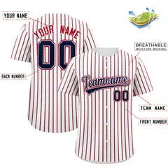 White Navy Tricolor Stripe Fashion Baseball Jersey 2