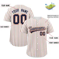 White Navy Tricolor Stripe Fashion Baseball Jersey 2