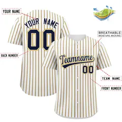 White Navy Tricolor Stripe Fashion Baseball Jersey 2