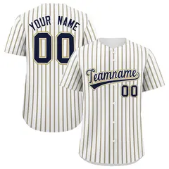 White Navy Tricolor Stripe Fashion Baseball Jersey 1