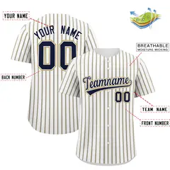 White Navy Tricolor Stripe Fashion Baseball Jersey 2