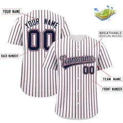 White Navy Tricolor Stripe Fashion Baseball Jersey 2