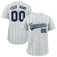 White Navy Tricolor Stripe Fashion Baseball Jersey 1