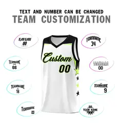 White Navy Two Tone Side Star Color Block Basketball Jersey 4
