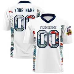White Navy Ukiyo-e Auspicious Clouds Graffiti Football Jersey 1
