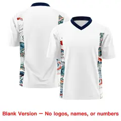 White Navy Ukiyo-e Auspicious Clouds Graffiti Football Jersey 7