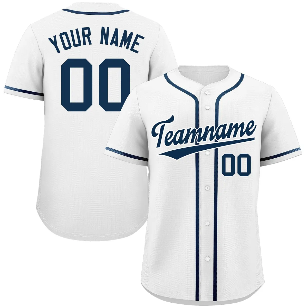 White Navy-White Authentic Classic Baseball Jersey