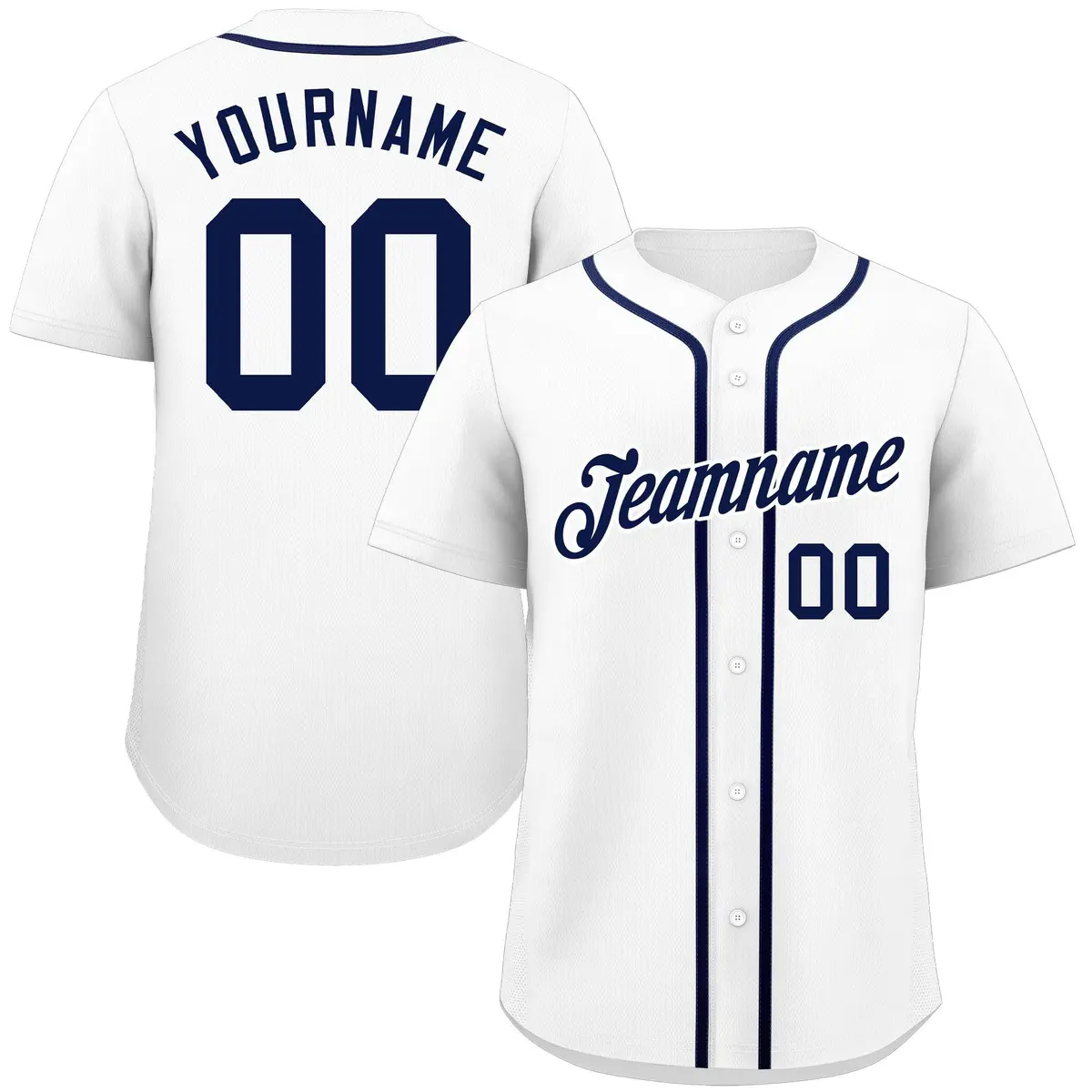 White Navy-White Authentic Classic Baseball Jersey