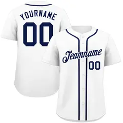 White Navy-White Authentic Classic Baseball Jersey 1