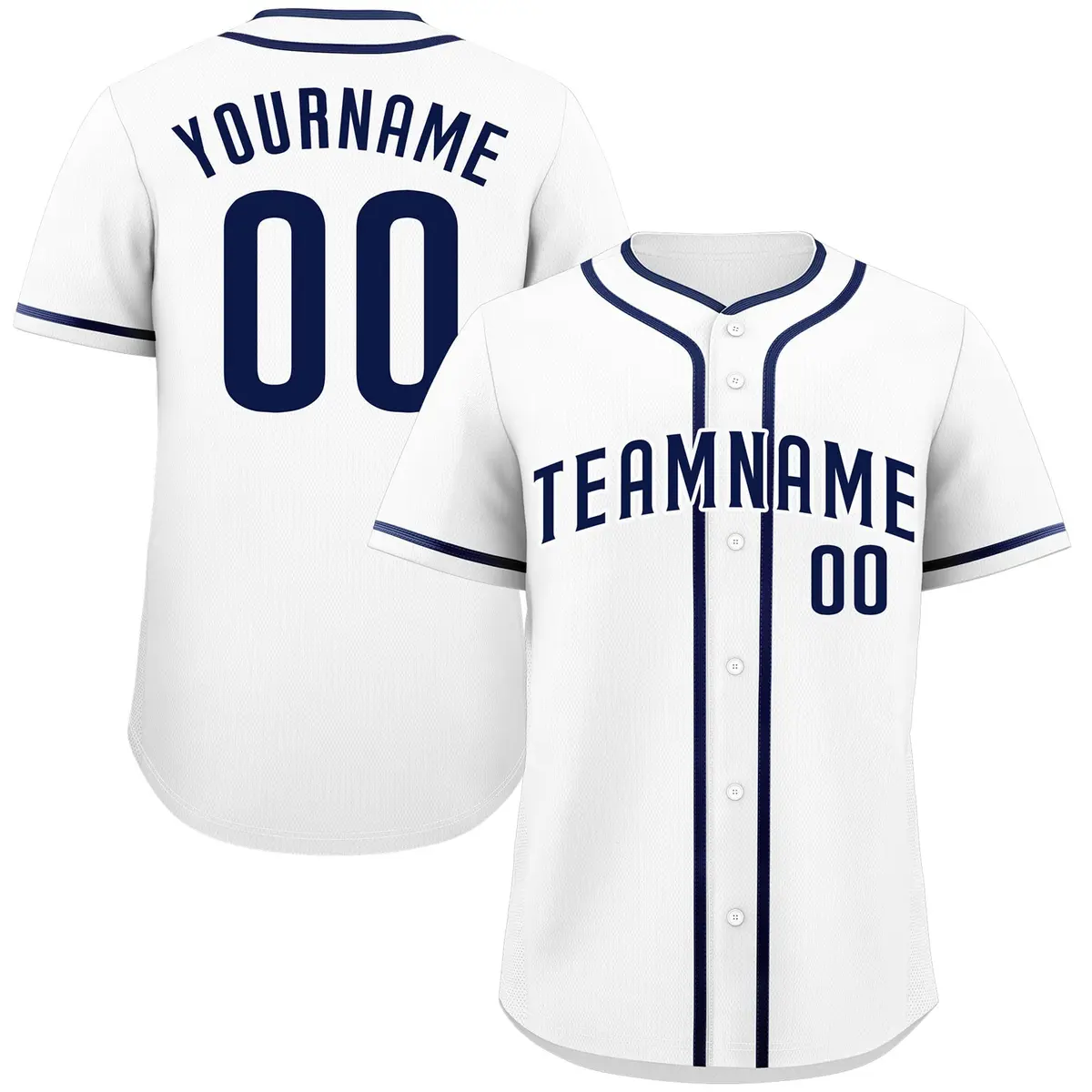 White Navy-White Authentic Classic Baseball Jersey