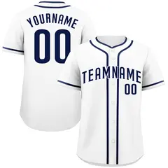 White Navy-White Authentic Classic Baseball Jersey 1