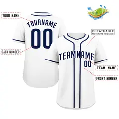 White Navy-White Authentic Classic Baseball Jersey 2