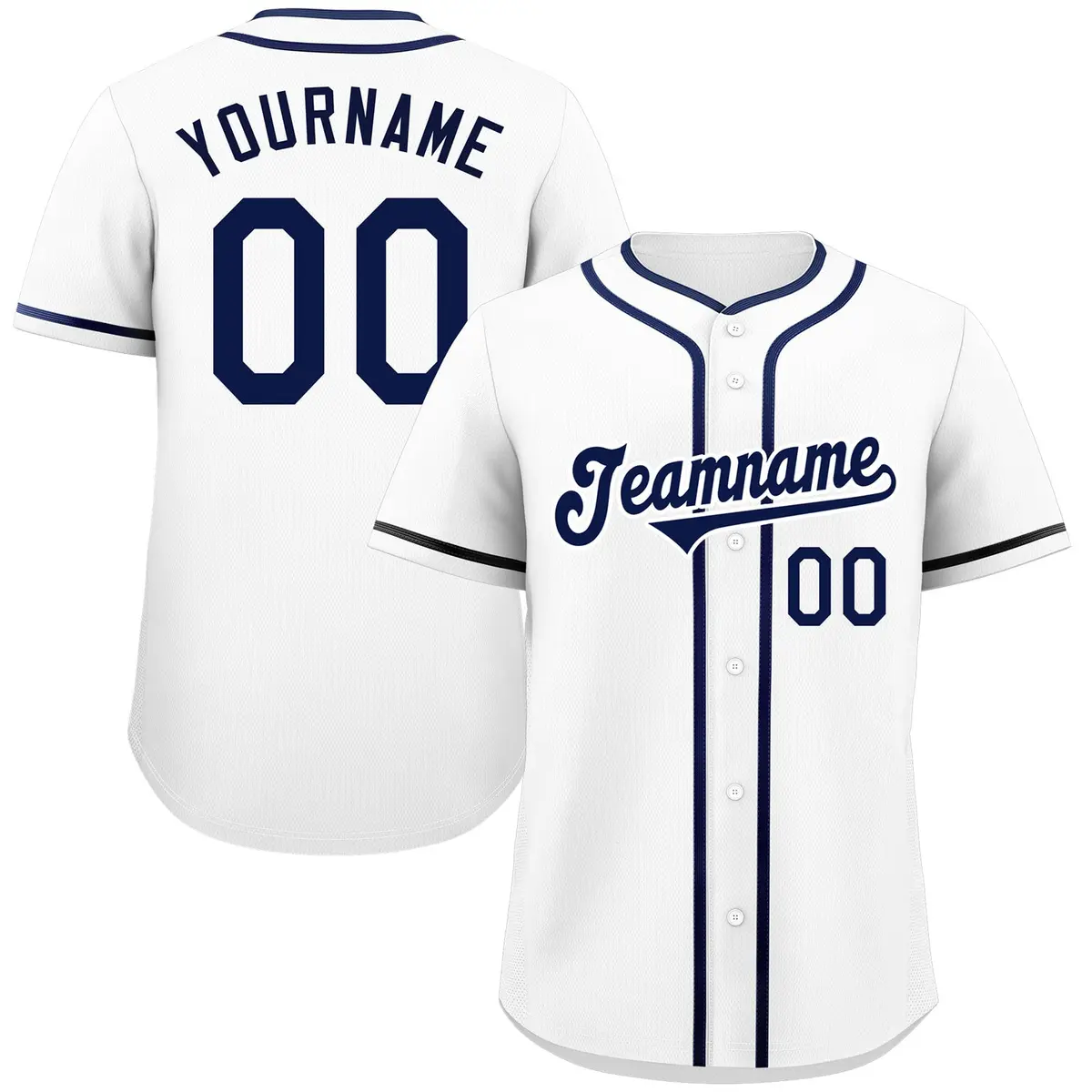 White Navy-White Authentic Classic Baseball Jersey
