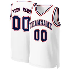 White Navy-White Classic Basketball Jersey 1