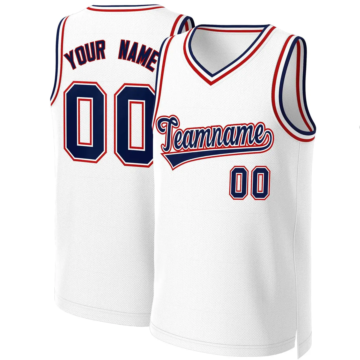 White Navy-White Classic Basketball Jersey