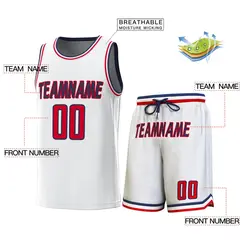 White Navy-White Classic Sets Basketball Jersey 2