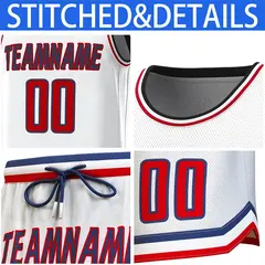 White Navy-White Classic Sets Basketball Jersey 6