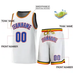 White Navy-Yellow Classic Sets Basketball Jersey 2