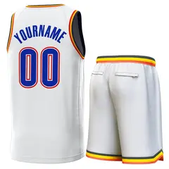 White Navy-Yellow Classic Sets Basketball Jersey 3