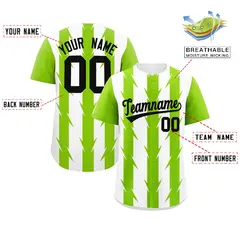 White Neon Green Blade Pattern Raglan Baseball Jersey 2