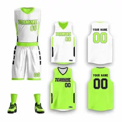 White Neon Green Double Side Sportswear Basketball Jersey