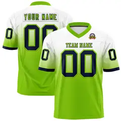White Neon Green Gradient Authentic Football Jersey 1