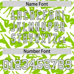 White Neon Green Graffiti Pattern Baseball Jersey 4
