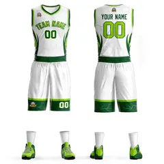 White Neon Green Green Graffiti Lightning Basketball Jersey 1