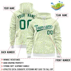 White Neon Green Leopard Print Varsity Letterman Jacket Hoodie 4