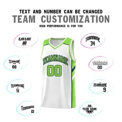 White Neon Green-Navy Classic Sets Basketball Uniform Jersey 4