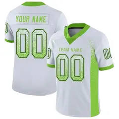White Neon Green-Navy Drift Fashion Mesh Football Jersey 1
