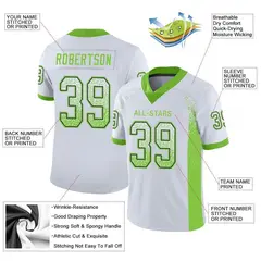 White Neon Green-Navy Drift Fashion Mesh Football Jersey 2