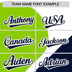 White Neon Green-Navy Half Heart Color Block Baseball Jersey 3