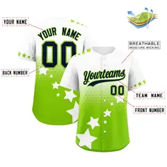 White Neon Green Navy Rising Stars Gradient Baseball Jersey 2