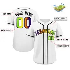 White Neon Green-Purple Gradient Fashion Baseball Jersey 2