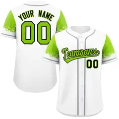 White Neon Green Raglan Sleeve Authentic Baseball Jersey
