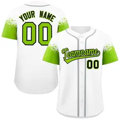 White Neon Green Raglan Sleeve Authentic Baseball Jersey