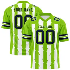 White Neon Green Razr Stripe Graffiti Flag Football Jersey 1