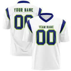 White Neon Green Shoulder Cut Two-Tone Flag Football Jersey 1
