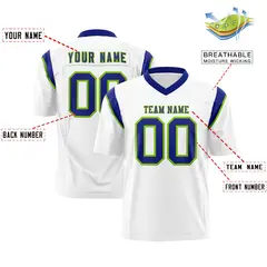 White Neon Green Shoulder Cut Two-Tone Flag Football Jersey 2